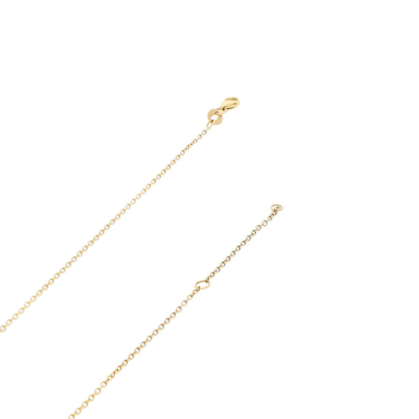 Gargantilla eslabón cruzado y dije diseño especial motivo corazón en oro amarillo 14 kilates.
