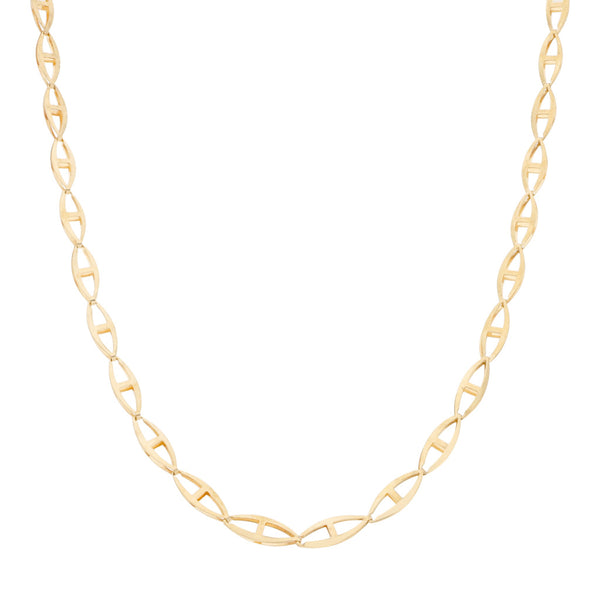 Collar eslabón laminado en oro amarillo en oro amarillo 14 kilates.