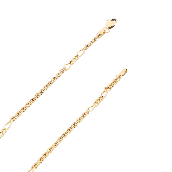 Collar eslabón combinado en oro amarillo 14 kilates.