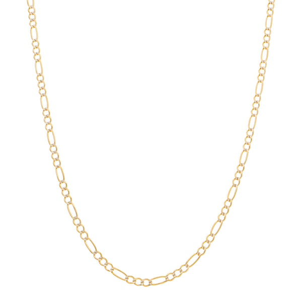 Collar de tres eslabones por uno platinados en oro amarillo 14 kilates.