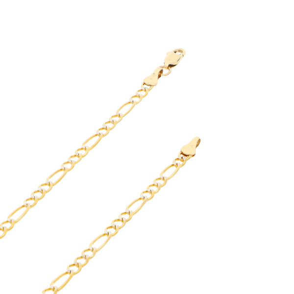 Collar de tres eslabones por uno platinados en oro amarillo 14 kilates.