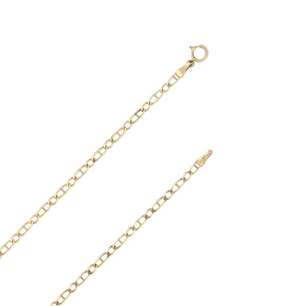 Gargantilla eslabón combinado en oro amarillo 14 kilates.