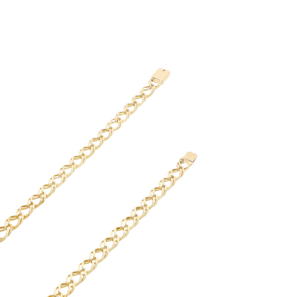 Collar encontrado doble en oro amarillo 14 kilates.