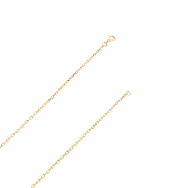 Collar eslabón cruzado en oro amarillo 14 kilates.