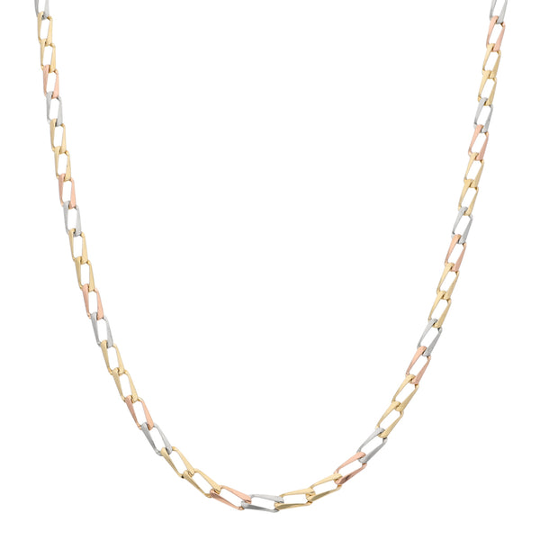 Collar eslabón encontrado en oro tres tonos 14 kilates.
