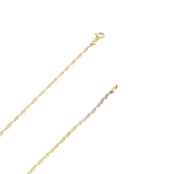 Collar torzal en oro tres tonos 14 kilates.
