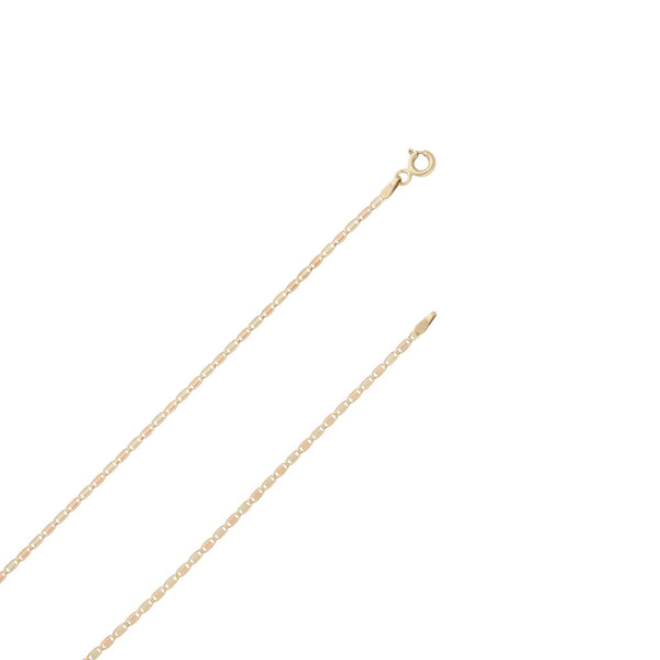 Collar eslabón nudo marino en oro tres tonos 14 kilates.