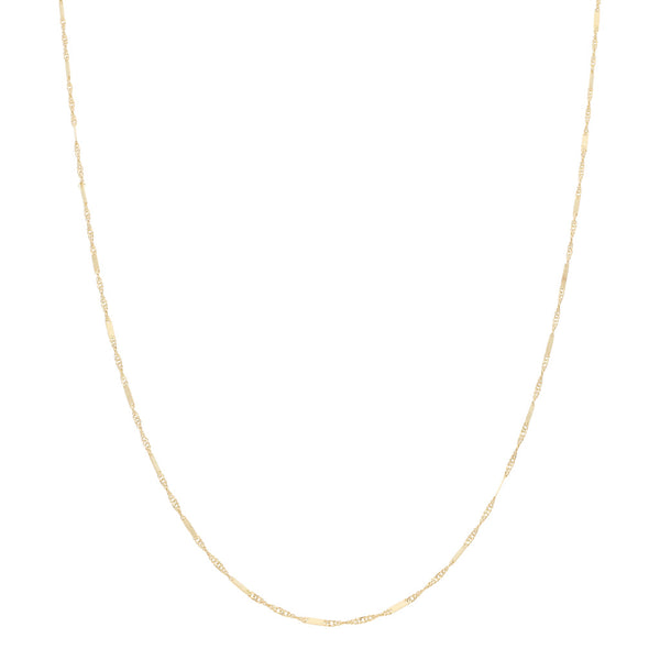 Gargantilla eslabón combinado en oro amarillo 14 kilates.
