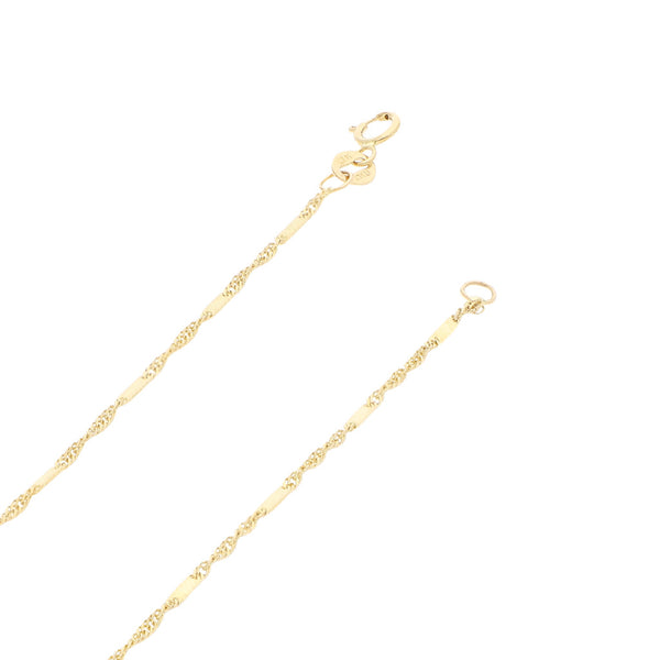 Gargantilla eslabón combinado en oro amarillo 14 kilates.