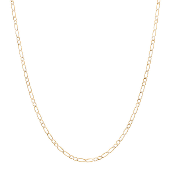 Collar de dos eslabones por dos platinados en oro amarillo 14 kilates.