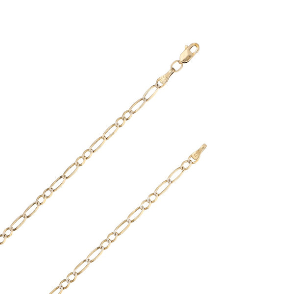 Collar de dos eslabones por dos platinados en oro amarillo 14 kilates.