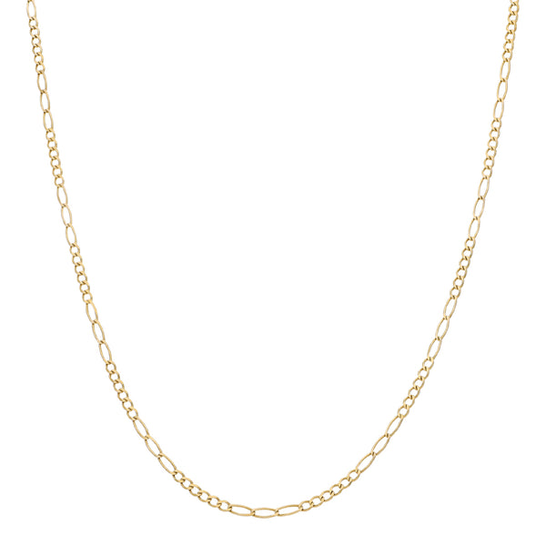 Collar de seis eslabones por tres en oro amarillo 14 kilates.