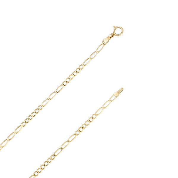 Collar de seis eslabones por tres en oro amarillo 14 kilates.