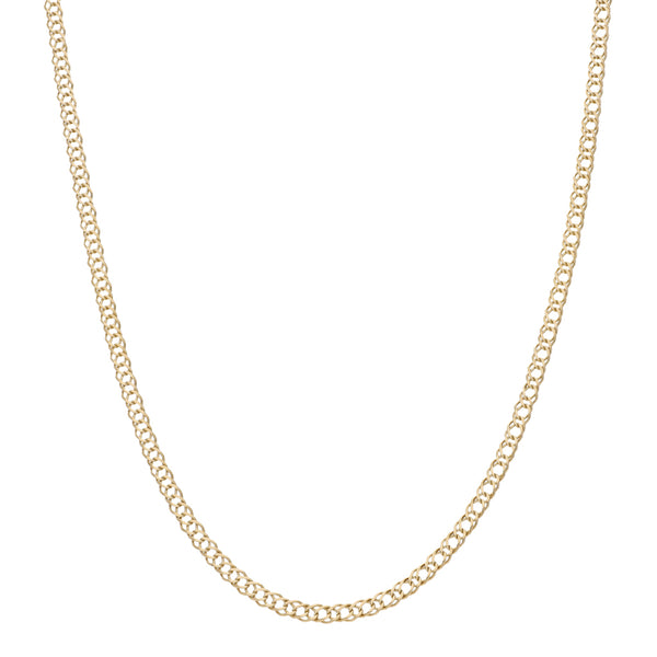 Collar eslabón encontrado doble en oro amarillo 14 kilates.