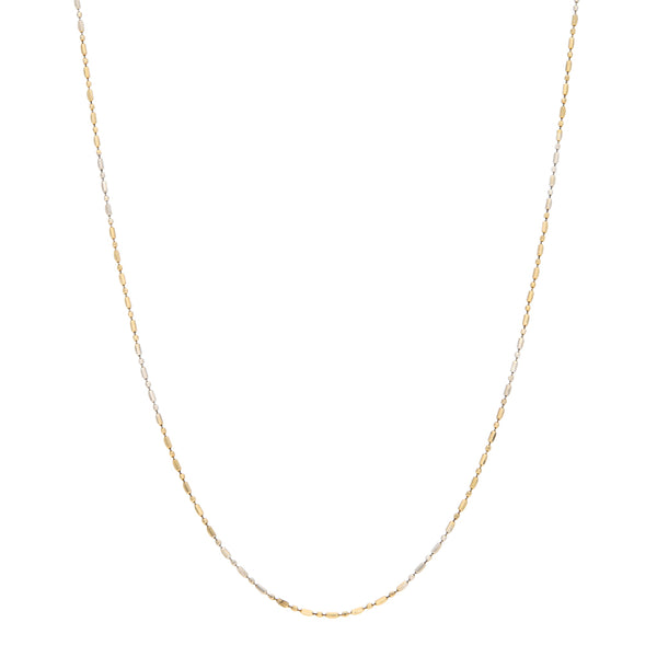 Collar eslabón boleado en oro dos tonos 14 kilates.