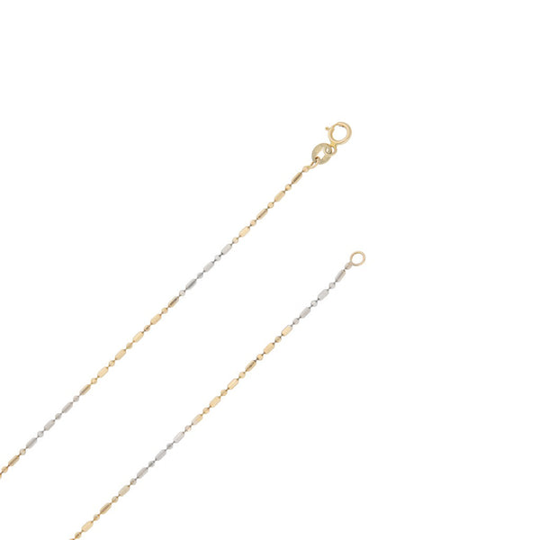 Collar eslabón boleado en oro dos tonos 14 kilates.