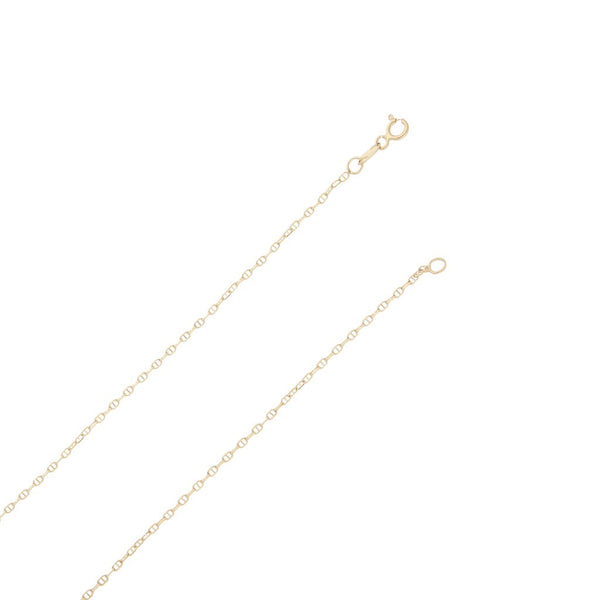 Collar eslabón nudo marino con medalla motivo bautismo en oro amarillo 14 kilates.