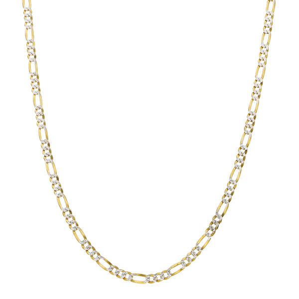 Collar de tres eslabones por uno platinado en oro amarillo 14 kilates.