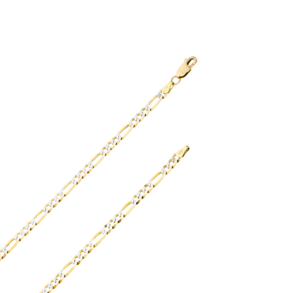 Collar de tres eslabones por uno platinado en oro amarillo 14 kilates.