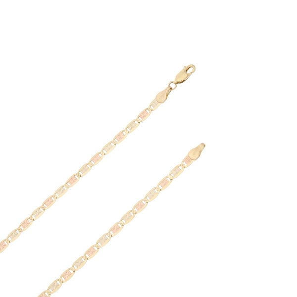 Collar eslabón nudo marino en oro tres tonos 14 kilates.