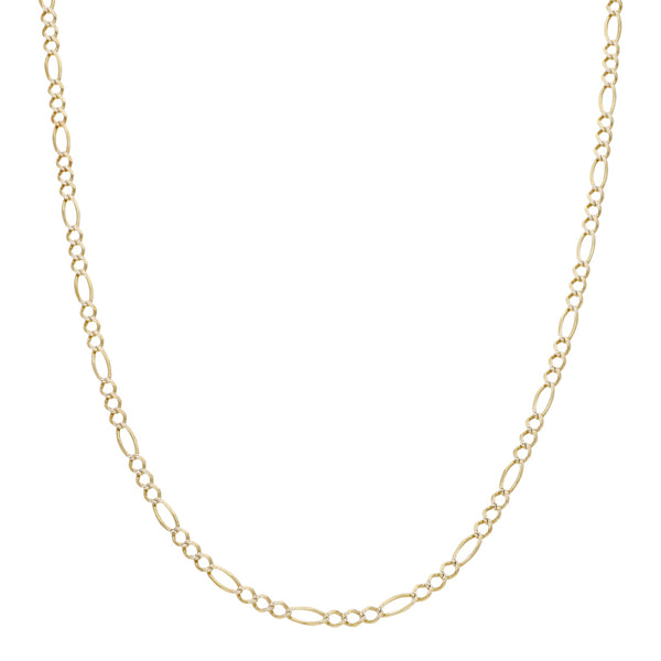 Collar de tres eslabones por uno platinados en oro amarillo 14 kilates.