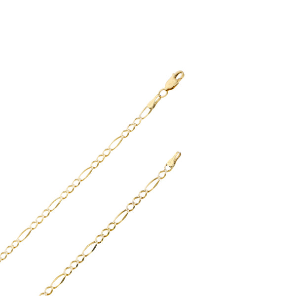 Collar de tres eslabones por uno platinados en oro amarillo 14 kilates.