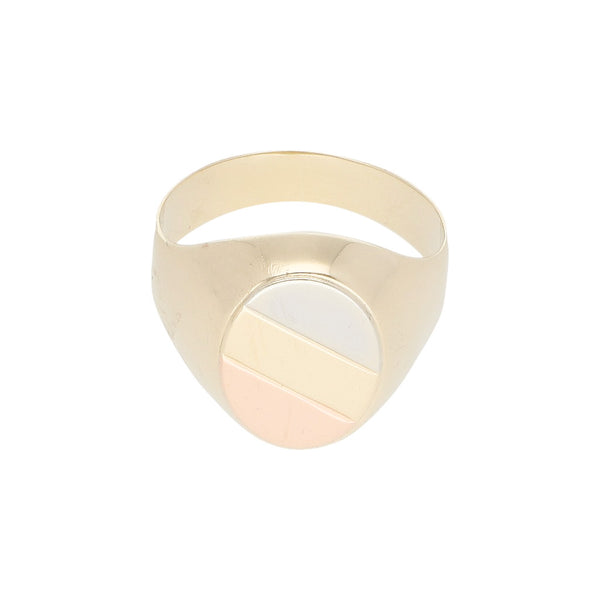 Anillo tipo sello en oro amarillo 14 kilates.