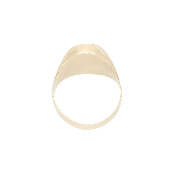 Anillo tipo sello en oro amarillo 14 kilates.