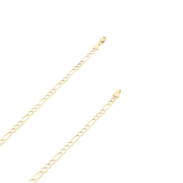 Collar de tres eslabones por uno platinados en oro amarillo 14 kilates.