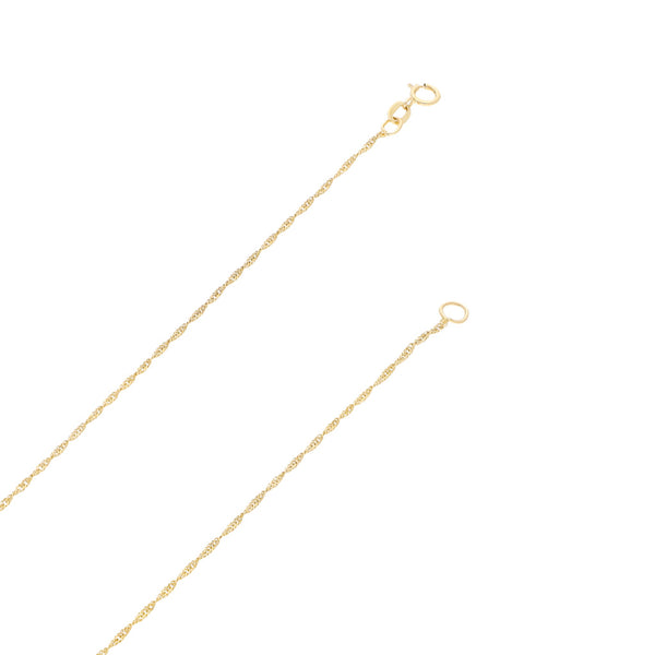 Collar eslabón torzal con medalla labrada motivo bautizo en oro amarillo 14 kilates.