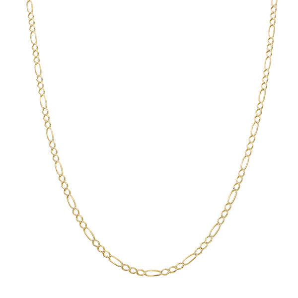Collar de tres eslabones por uno en oro amarillo 14 kilates.
