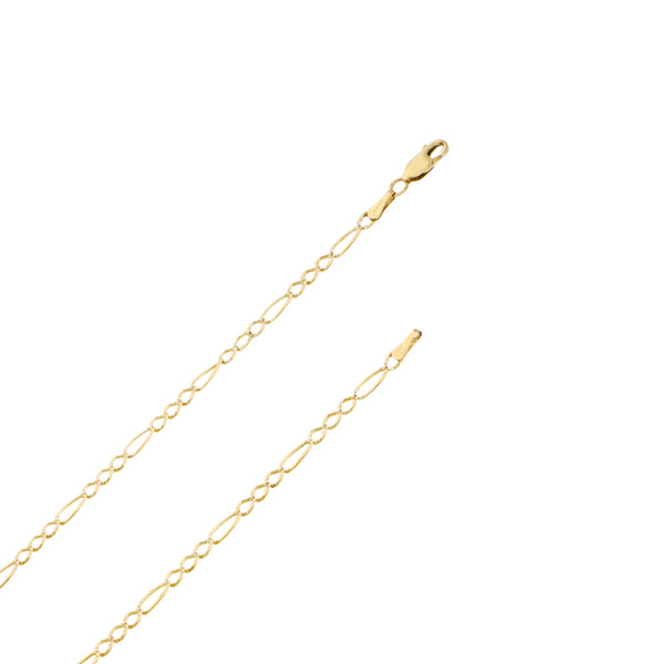 Collar de tres eslabones por uno en oro amarillo 14 kilates.