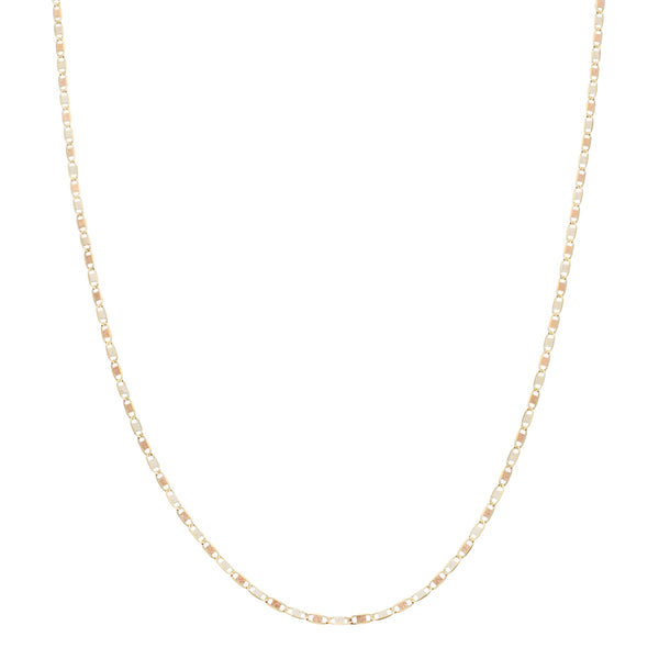 Collar eslabón nudo marino en oro tres tonos 14 kilates.