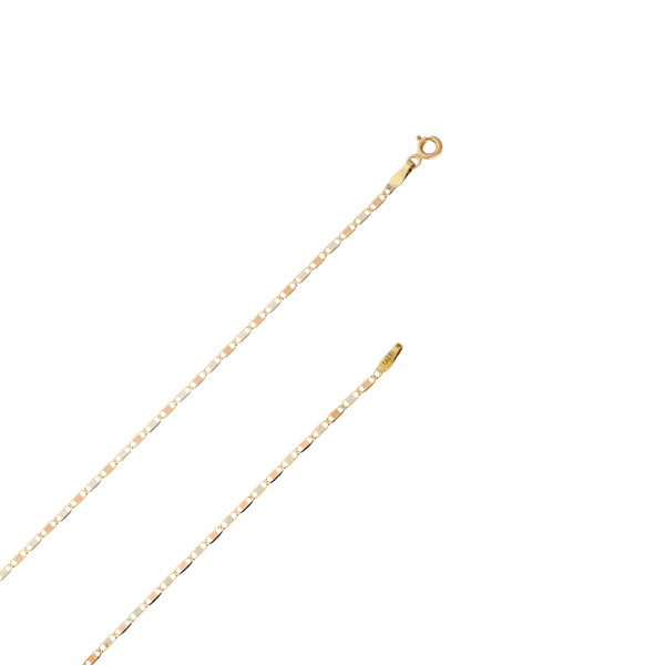 Collar eslabón nudo marino en oro tres tonos 14 kilates.
