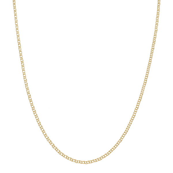 Collar eslabón encontrado doble en oro amarillo 14 kilates.