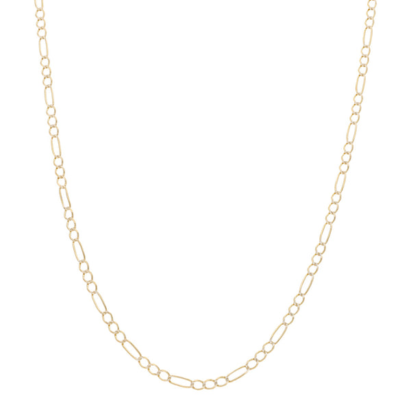 Collar de tres eslabones por uno platinados en oro amarillo 14 kilates.