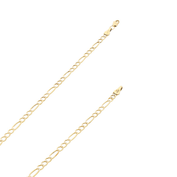 Collar de tres eslabones por uno platinados en oro amarillo 14 kilates.