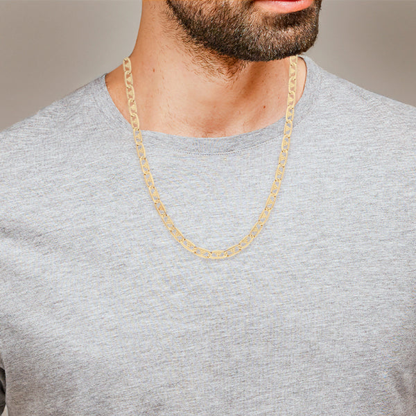 Collar eslabón nudo marino en oro amarillo 14 kilates.