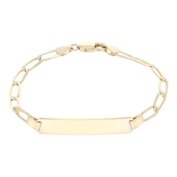 Esclava eslabón encontrado platinado en oro amarillo 14 kilates.