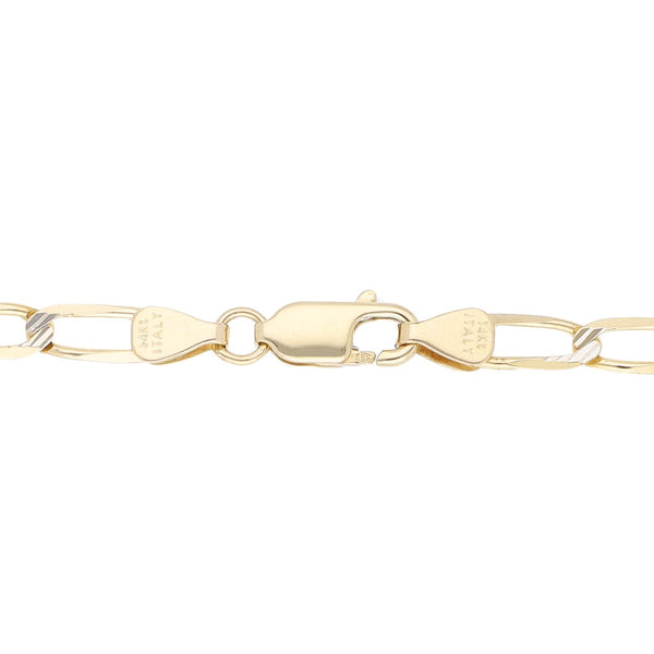 Esclava eslabón encontrado platinado en oro amarillo 14 kilates.
