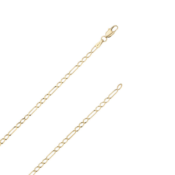 Collar de tres eslabones por uno en oro amarillo 14 kilates.