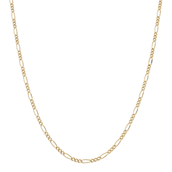 Collar de tres eslabones por uno en oro amarillo 14 kilates.