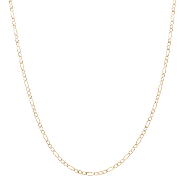 Collar de tres eslabones por uno platinado en oro amarillo 14 kilates.