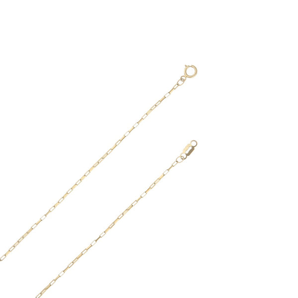 Collar eslabón cruzado y dije motivo estrella en oro amarillo 14 kilates.