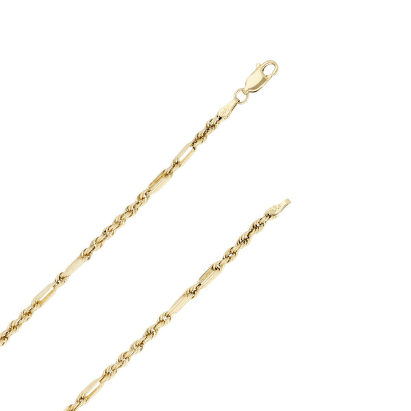 Collar eslabón combinado en oro amarillo 14 kilates.