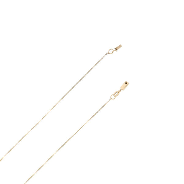 Collar eslabón encontrado y dije diseño especial con circonias motivo llave y candado en oro tres tonos 14 kilates.