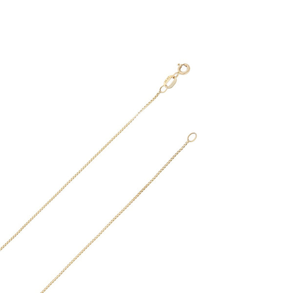 Collar eslabón cuadrado cruzado y dije motivo esfera con circonias en oro amarillo 14 kilates.