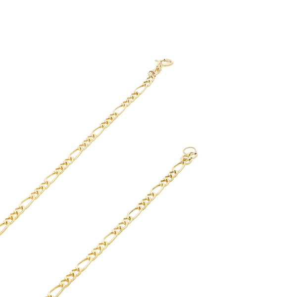 Collar de tres eslabones por uno en oro amarillo 14 kilates.