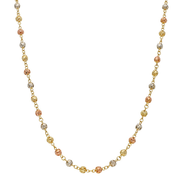 Collar eslabón calado en oro tres tonos 14 kilates.