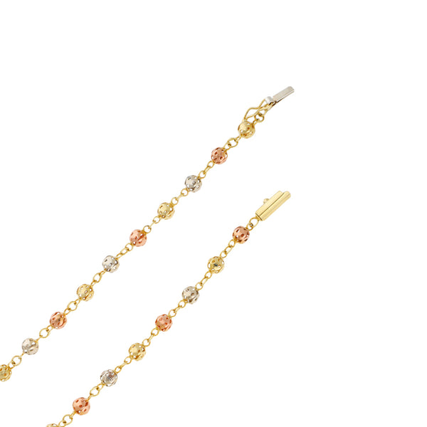 Collar eslabón calado en oro tres tonos 14 kilates.